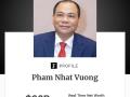 Vốn hóa VinFast vượt 191 tỷ USD, ông Phạm Nhật Vượng giàu thứ 16 thế giới