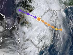 Bão đã vào đất liền, mưa gió trên diện rộng