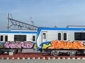 Đoàn tàu Metro số 1 Bến Thành – Suối Tiên ở TP.HCM bị bôi bẩn