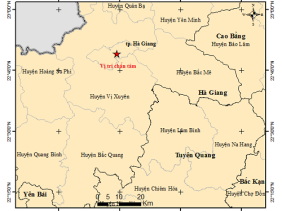 Động đất mạnh 3 độ ở trung tâm thành phố Hà Giang