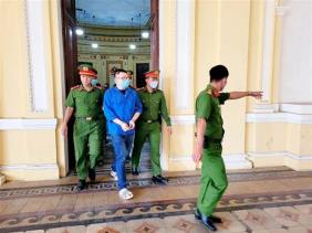 Bị cáo Nhâm Hoàng Khang tại phiên tòa sáng 14/9. (Ảnh: Thành Chung/TTXVN)