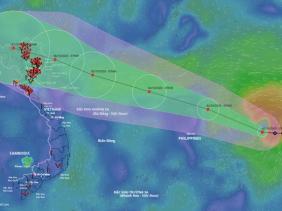 Biển Đông sắp đón bão số 11 Matmo trong ngày 3.10, đi nhanh và có thể mạnh lên giật cấp 15