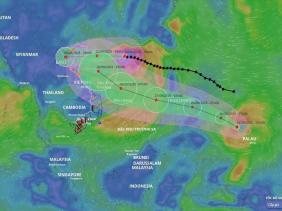 Bão Ragasa vẫn duy trì tốc độ và sức gió, cách Móng Cái khoảng 570km