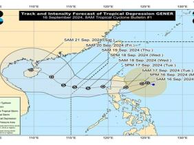 Áp thấp gần Philippines mạnh lên, dự báo ngày 17/9 vào Biển Đông thành bão số 4