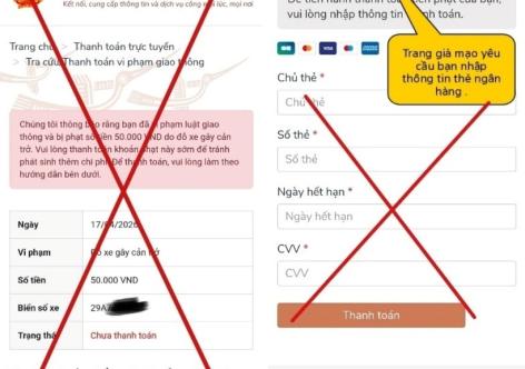 Cảnh báo chiêu trò lừa đảo "phạt nguội" qua website giả mạo dịch vụ công