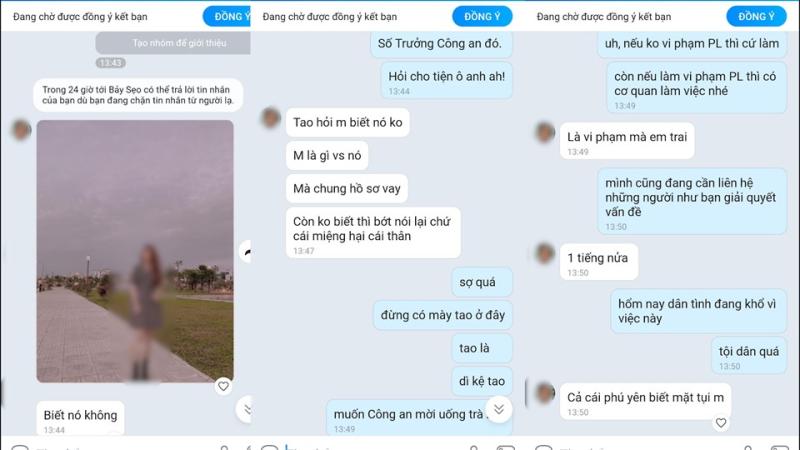 Những nội dung đe dọa, vu khống, gán ghép bất chính để đòi nợ qua trang mạng zalo. Ảnh: HL