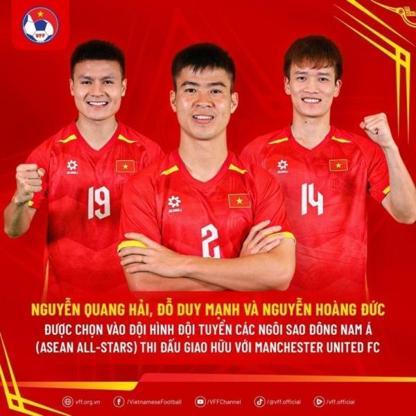 Ba ngôi sao của tuyển Việt Nam được tin tưởng. Ảnh: VFF.