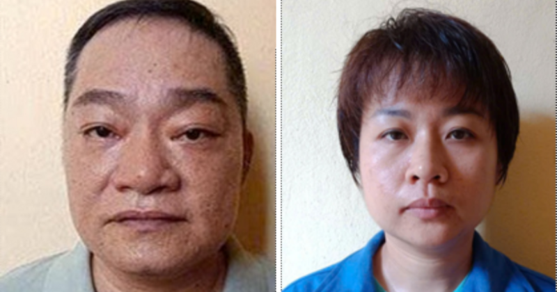 Bị can Trần Huy Cường và Phạm Thị Thu Thảo bị Công an Hải Phòng khởi tố. (Ảnh: Công an Hải Phòng)