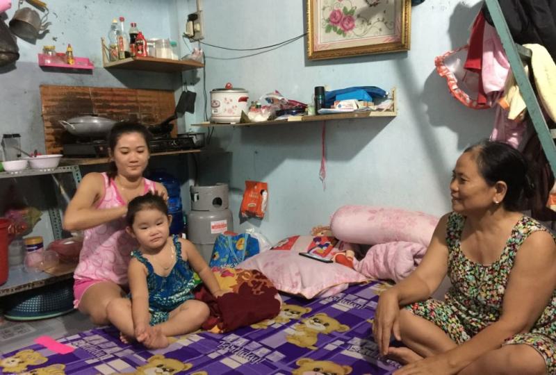 Phòng trọ của người lao động ở Hóc Môn. Ảnh: An Phương