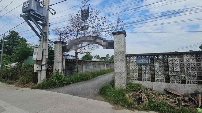 Căn nhà nơi xảy ra vụ việc tại xã Vĩnh Thanh huyện Nhơn Trạch. Ảnh: HAC