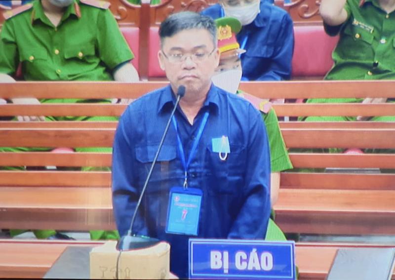 Bị cáo Đinh Văn Đoàn tại phiên toà. Ảnh: Hà Anh Chiến