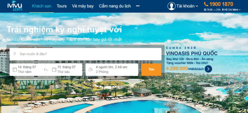 Du khách có thể tìm kiếm rất nhiều thông tin về giá tour, combo du lịch... trên trang web iVIVU.