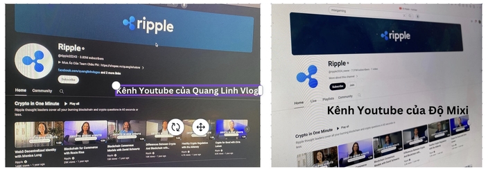 Kênh của Quang Linh Vlog và Độ Mixi đều bị chiếm quyền và đổi tên giống nhau. Ảnh: Anh Vũ