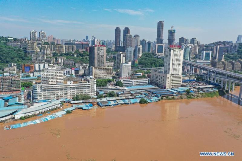 Nhiều sông ở Trung Quốc trong phạm vi lưu vực sông Châu Giang và sông Dương Tử dự báo xảy ra lũ lụt do mưa lớn. Ảnh: Xinhua