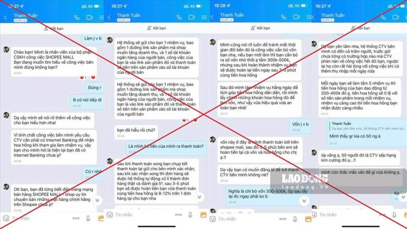 Những lời tư vấn “đường mật” của những đối tượng giả danh nhân viên công ty thương mại điện tử. Ảnh: PV.
