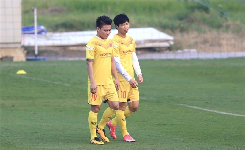 Công Phượng, Quang Hải nhiều khả năng được huấn luyện viên Troussier triệu tập. Ảnh: Minh Dân