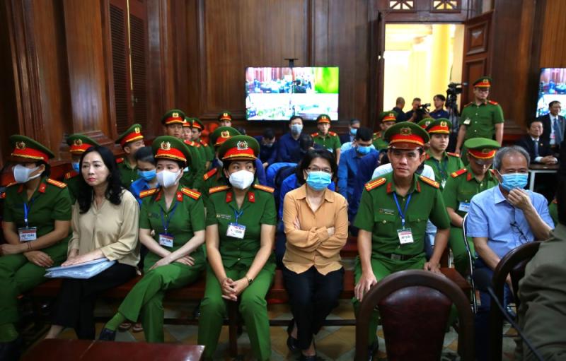 Các bị cáo tại phiên tòa. Ảnh: Anh Tú